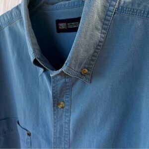Faded Glory XL 100% Cotton Buttondown Collar Long Sleeve Shirt Light/Medium Blue